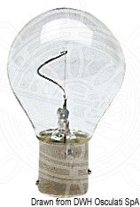 Лампочка двоцокольна. З вертикальною ниткою розжарювання. 12 В./ 25 Ватт/ Тип BAY15D