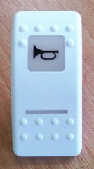 Клавіша-накладка зі символом, що світиться - "Звуковий сигнал". Пластик. Білий. Розмір 49 x 24 мм